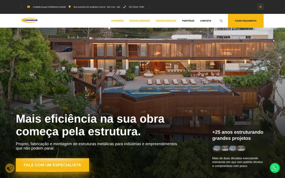 Site da Cofermon estruturas metálicas