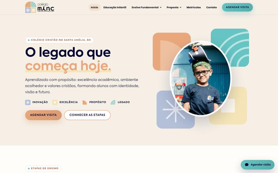 Site do Colégio MINC