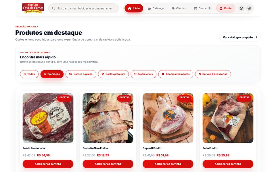 Loja virtual da Casa de Carnes Frialto