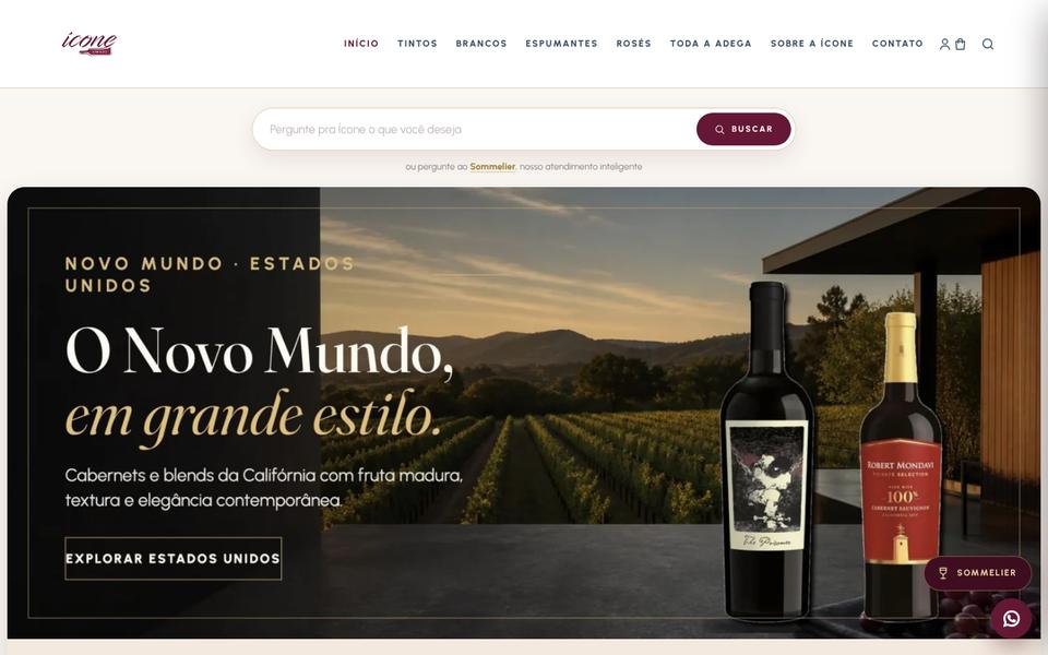 Loja virtual da Ícone Vinhos