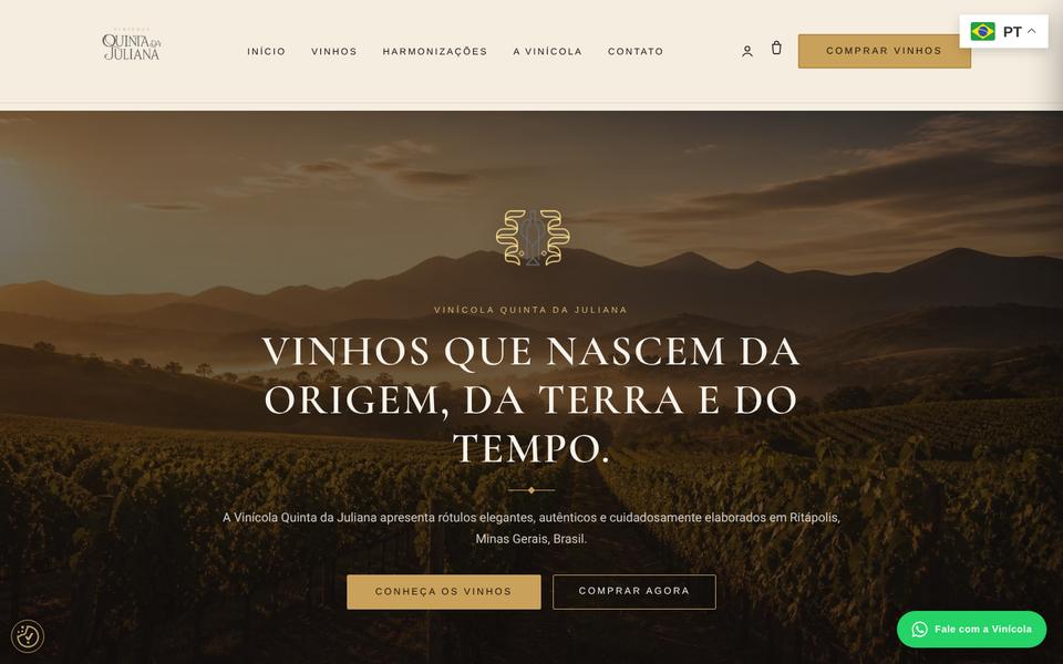 Site da Vinícola Quinta da Juliana